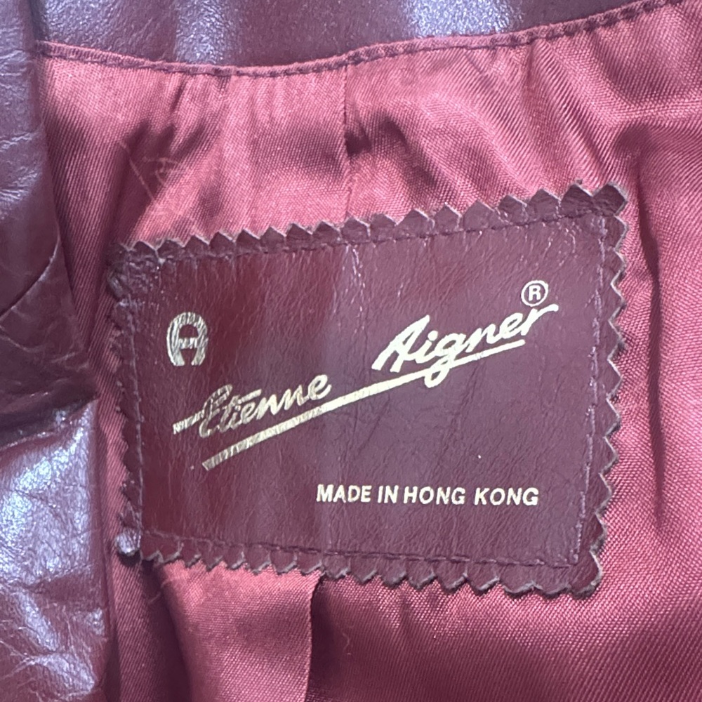 Vintage Etienne Aigner Deep Red Leather Jacket - Picture 5 of 6